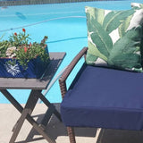 Sunbrella Navy Boxed Patio Cushion Cover Slipcover