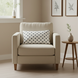 Modern White with Navy Polka Dots Indoor Pillow Cover with Zipper