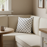 Modern White with Navy Polka Dots Indoor Pillow Cover with Zipper