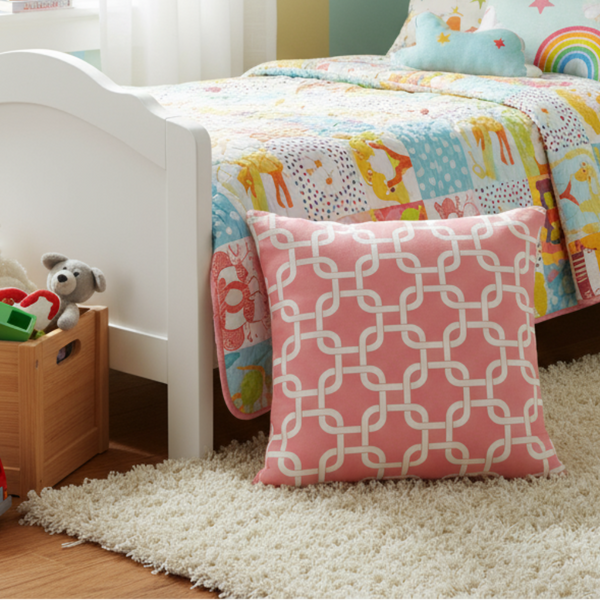 Indoor Pillow Cover Coral Gotcha Lattice with Zipper