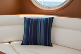Sunbrella Acrylic Canvas Stanton Lagoon Stripes Outdoor Pillow Cover with zipper