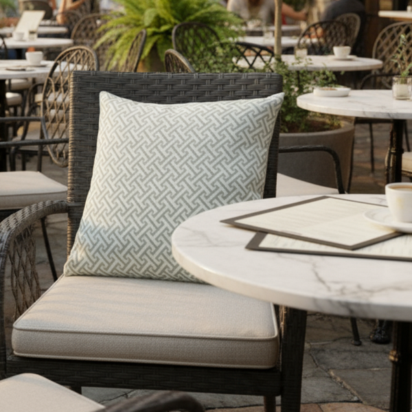 Waverly Cross Section Greek Keys Indoor Outdoor Pillow Cover with Zipper