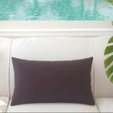 Sunbrella Acrylic Canvas Bay Brown Indoor Outdoor Lumbar Pillow Cover with Zipper