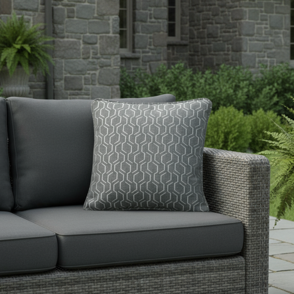 Sunbrella Adaptation Stone (Without Piping) Indoor Outdoor Pillow Cover with Zipper