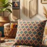 IKAT Multi Color Waverly Indoor Pillow Cover with Zipper