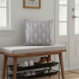Indoor Outdoor Arrow Grey Pillow Cover with Zipper
