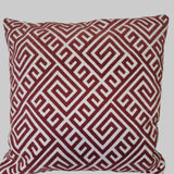 Set of TWO 18x18 Greek Keys Maze Cut Velvet Indoor Pillow Cover with Zipper