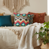 IKAT HGTV Like A Diamond Fog Lattice Denim Pillow Cover with Zipper