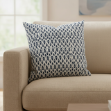 Designer N Berkus Ikat Indre Lynwood Navy Indoor Pillow Cover with zipper