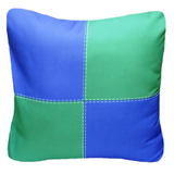 Set of TWO 20x20 Modern Blue Green Color Block Indoor Pillow Covers with zipper