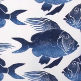 Set of TWO Lumbar 18x12 P Kaufmann ODL Fish Navy Indoor Outdoor Pillow Covers