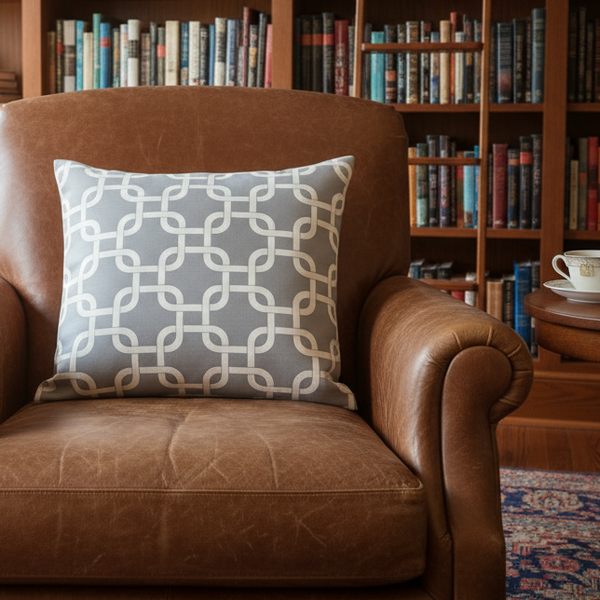 Indoor Cotton Pillow Cover Gotcha Grey with Zipper