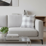 Anderson Plaid Checks Ecru Indoor Pillow Cover with Zipper