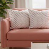 Set of TWO- 16x16 Indoor Pillow Covers Coral Dots Chelsea with zipper