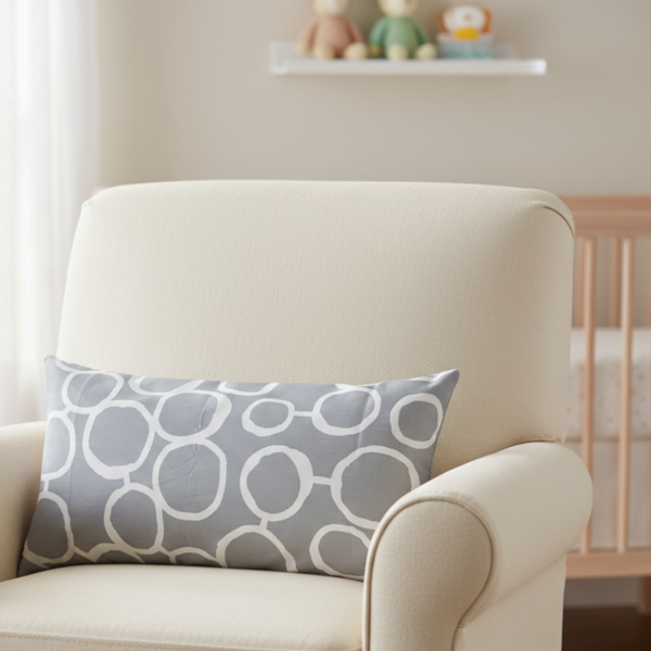 Modern Indoor Lumbar Pillow Cover Freehand Storm Grey with zipper