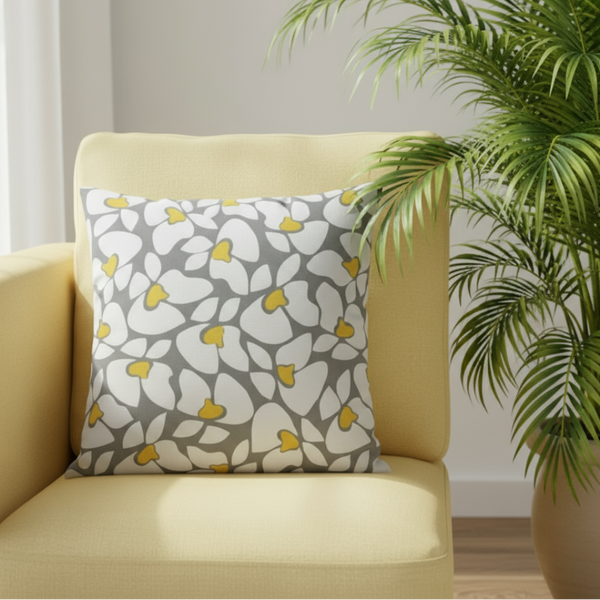 Helen Twill Storm Yellow Indoor Pillow Cover with Zipper