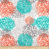 Bright Coloured Modern Floral Pacific Bloom Indoor Outdoor Table Runner