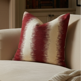IKAT Jiri Stripe Natchez Red Indoor Pillow Cover with Zipper