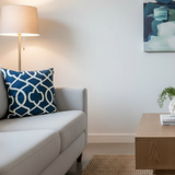 Lattice Trellis Morrow Navy Indoor Lumbar Pillow Cover with Zipper