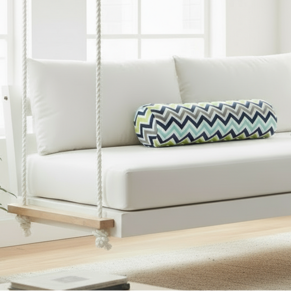 Chevron Indoor Bolster Pillow Cover Zoom Zoom Slub Canal with Zipper