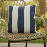 Premier Prints 3" Vertical Stripe Deep Blue Ivory Indoor Outdoor Pillow Cover