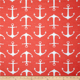 Set of TWO Sailor Nautical Anchor Slub Salmon Indoor Pillow Cover