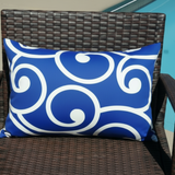 Set of TWO Richloom Solar Best Cobalt Scroll Indoor Outdoor Pillow Covers