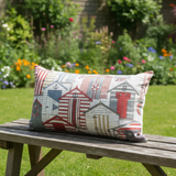 Beach Huts Vintage Indoor Outdoor Pillow Cover with Zipper