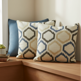 Ikat Trellis Mineral Robert Allen Indoor Pillow Cover with Zipper