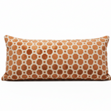 Set of TWO 20x12 Robert Allen Geo Copper Lumbar High End Cut Velvet Indoor Pillow Covers