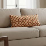 Set of TWO 20x12 Robert Allen Geo Copper Lumbar High End Cut Velvet Indoor Pillow Covers