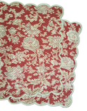 Set of TWO - Cottage Style Quilted Patchwork Placemats with Scalloped Edges