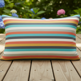 Set of Two Sunbrella Outdoor Pillow Covers | Surround Sunrise Stripes | Indoor & Outdoor