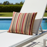 Housse de coussin d'intérieur/extérieur à rayures Brannon Whisper en acrylique Sunbrella avec fermeture éclair