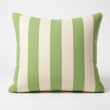 Sunbrella Acrylic Canvas Canopy Stripe Kiwi Sand Pillow Cover with Zipper