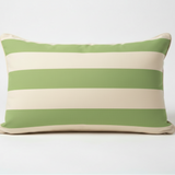 Sunbrella Acrylic Canvas Canopy Stripe Kiwi Sand Pillow Cover with Zipper