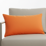 Set of 2 Sunbrella Acrylic Canvas Tangerine Indoor Outdoor Pillow Covers with zipper