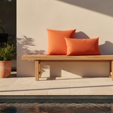 Set of 2 Sunbrella Acrylic Canvas Tangerine Indoor Outdoor Pillow Covers with zipper
