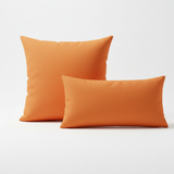 Set of 2 Sunbrella Acrylic Canvas Tangerine Indoor Outdoor Pillow Covers with zipper