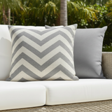 Set of TWO 20x20 Sunbrella Chevron Ocean Grey Indoor Outdoor Pillow Covers