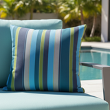 Set of TWO Sunbrella Acrylic Expand Calypso Stripes Indoor Outdoor Pillow Covers