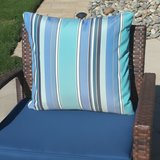Sunbrella Acrylic Stripe Dolce Oasis Outdoor Pillow Cover with Zipper