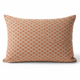 Set of TWO 20x12 Sunbrella Woven Detail Persimmon Indoor Outdoor Pillow Covers