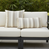 Sunbrella Acryl Emerge Direction Leinenstreifen Indoor Outdoor Kissenbezug