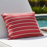 Sunbrella Acrylic Harwood Crimson Stripes Indoor Outdoor Pillow Cover with Zipper
