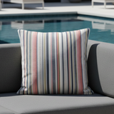 Sunbrella Acrylic Highlight Splendor Stripes Indoor Outdoor Pillow Cover with Zipper