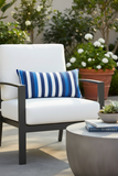 Sunbrella Acrylic Milano Cobalt Stripes Indoor Outdoor Pillow Cover