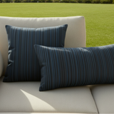 Sunbrella Acrylic Refine Indigo Stripes Indoor Outdoor Pillow Cover