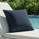 Sunbrella Acrylic Refine Indigo Stripes Indoor Outdoor Pillow Cover