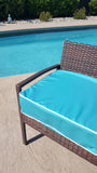 Sunbrella Canvas Aruba Boxed Cushion Slipcover Outdoor Patio Replacement Cover